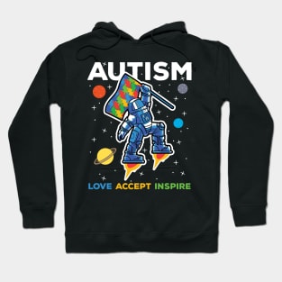 Autism Astronaut Love Accept Inspire Hoodie